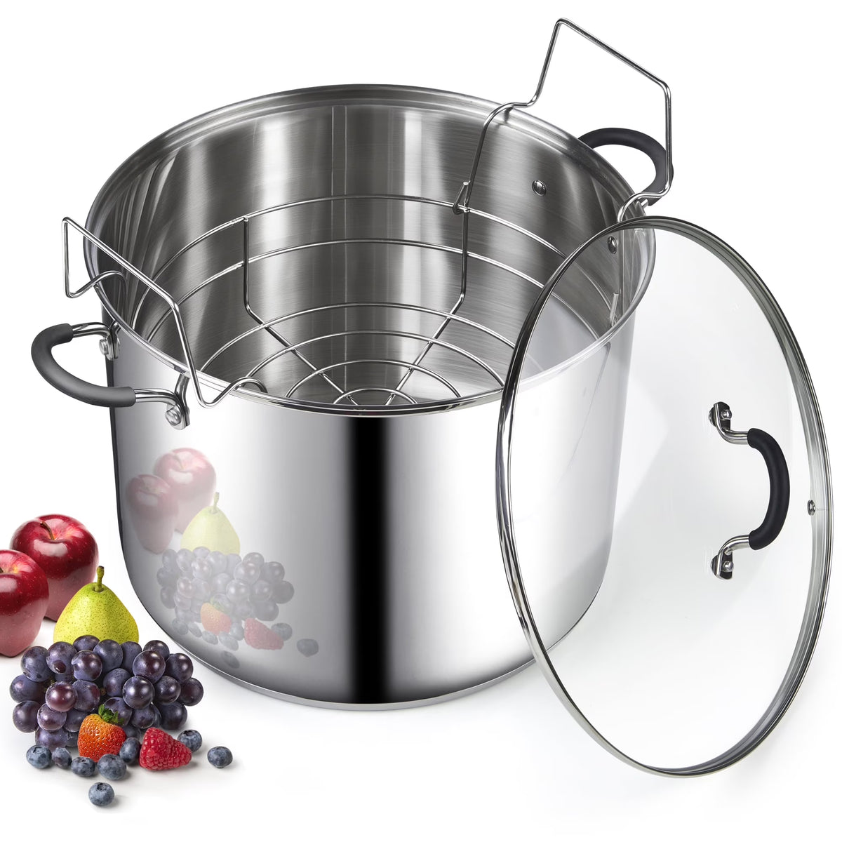 20 Quart Stainless Steel Canning Pot with Glass Lid H2769