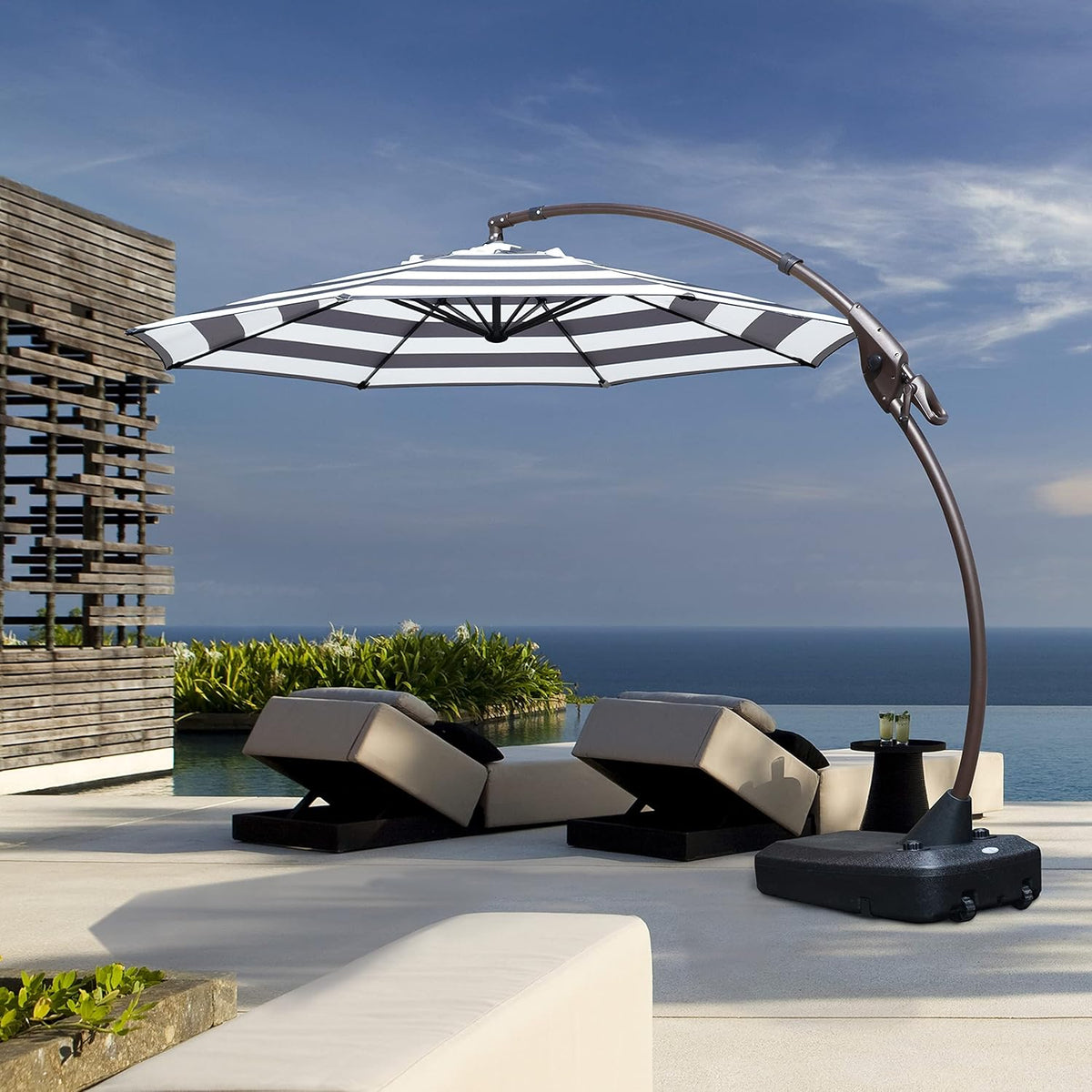 11 FT Curvy Aluminum Offset Cantilever Umbrella F89063