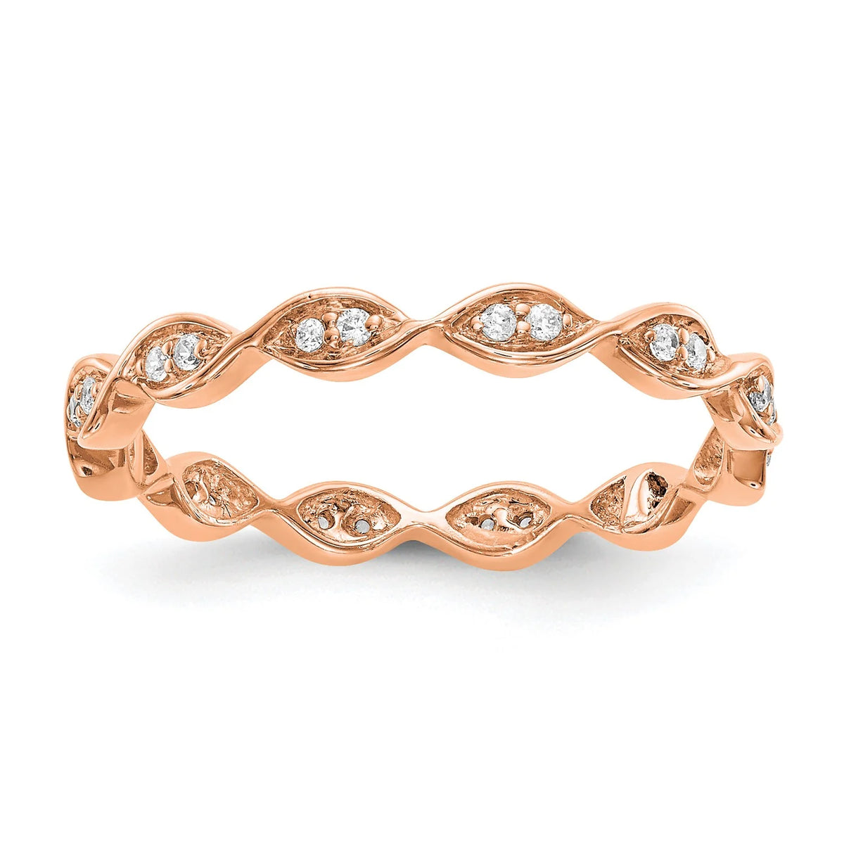 14k Rose Gold Diamond Eternity Wedding Band Ring Size 9 - 1/2 Ct. B63245