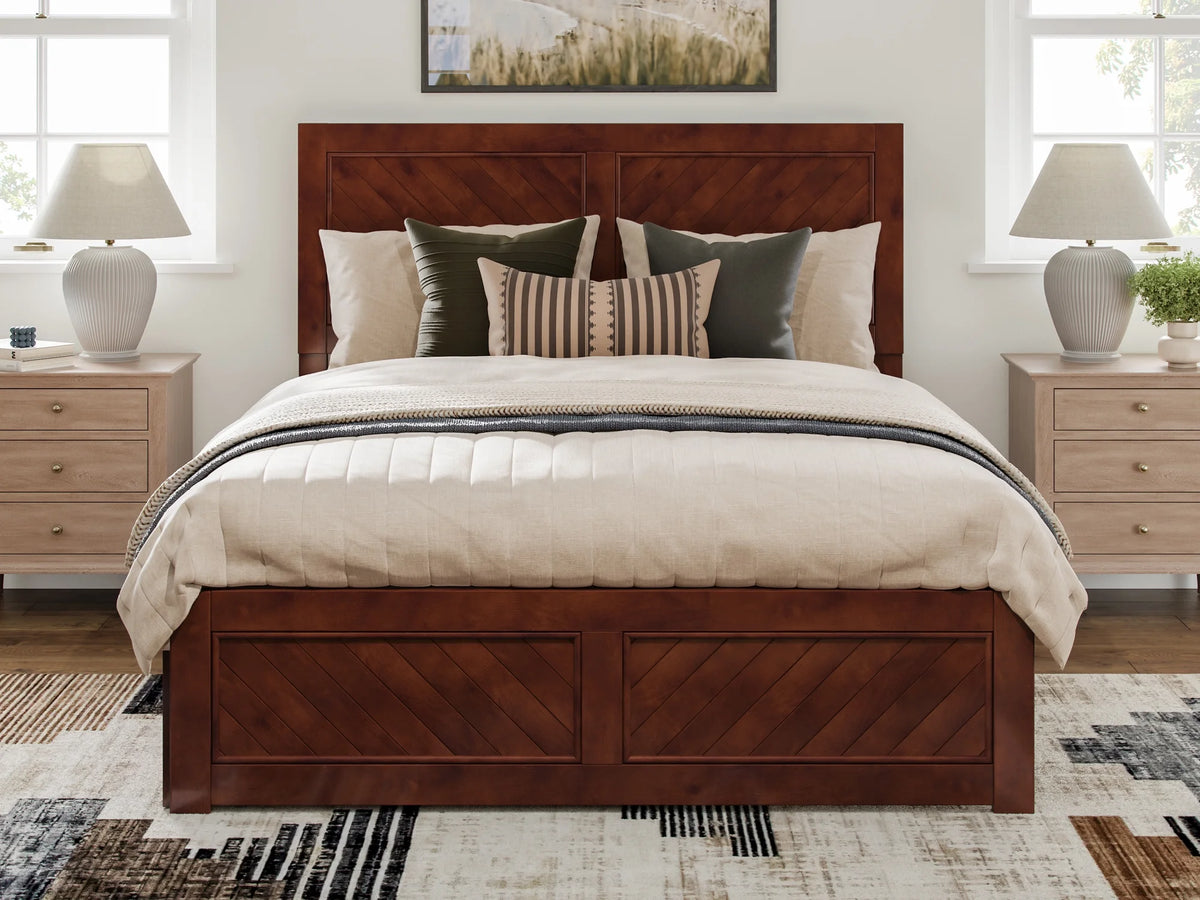 Queen Solid Wood Platform Bed with Storage Drawers T385278