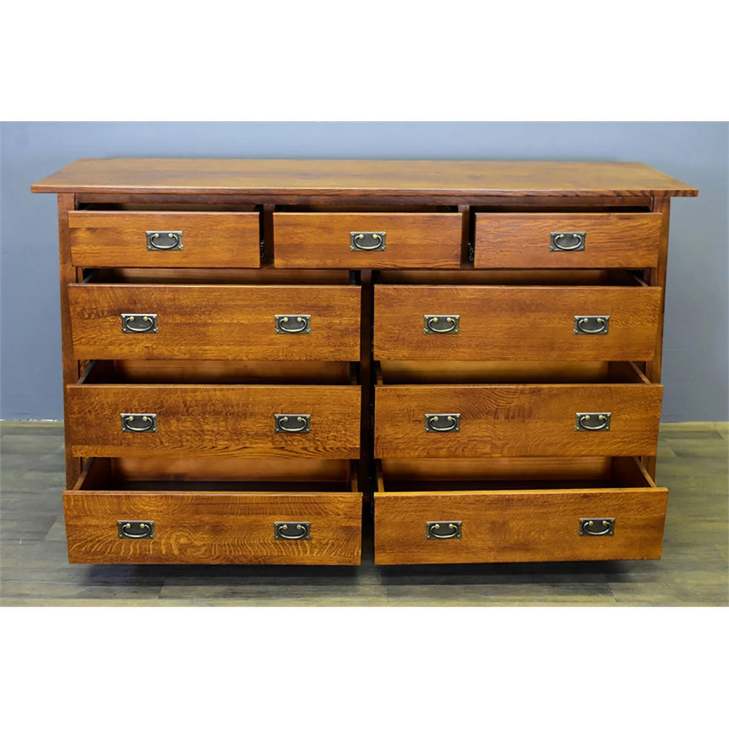 9-Drawer Solid Wood Dresser in Cherry A9344