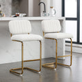 Ivory Boucle Fabric Counter Height Bar Stools Set of 2 M755