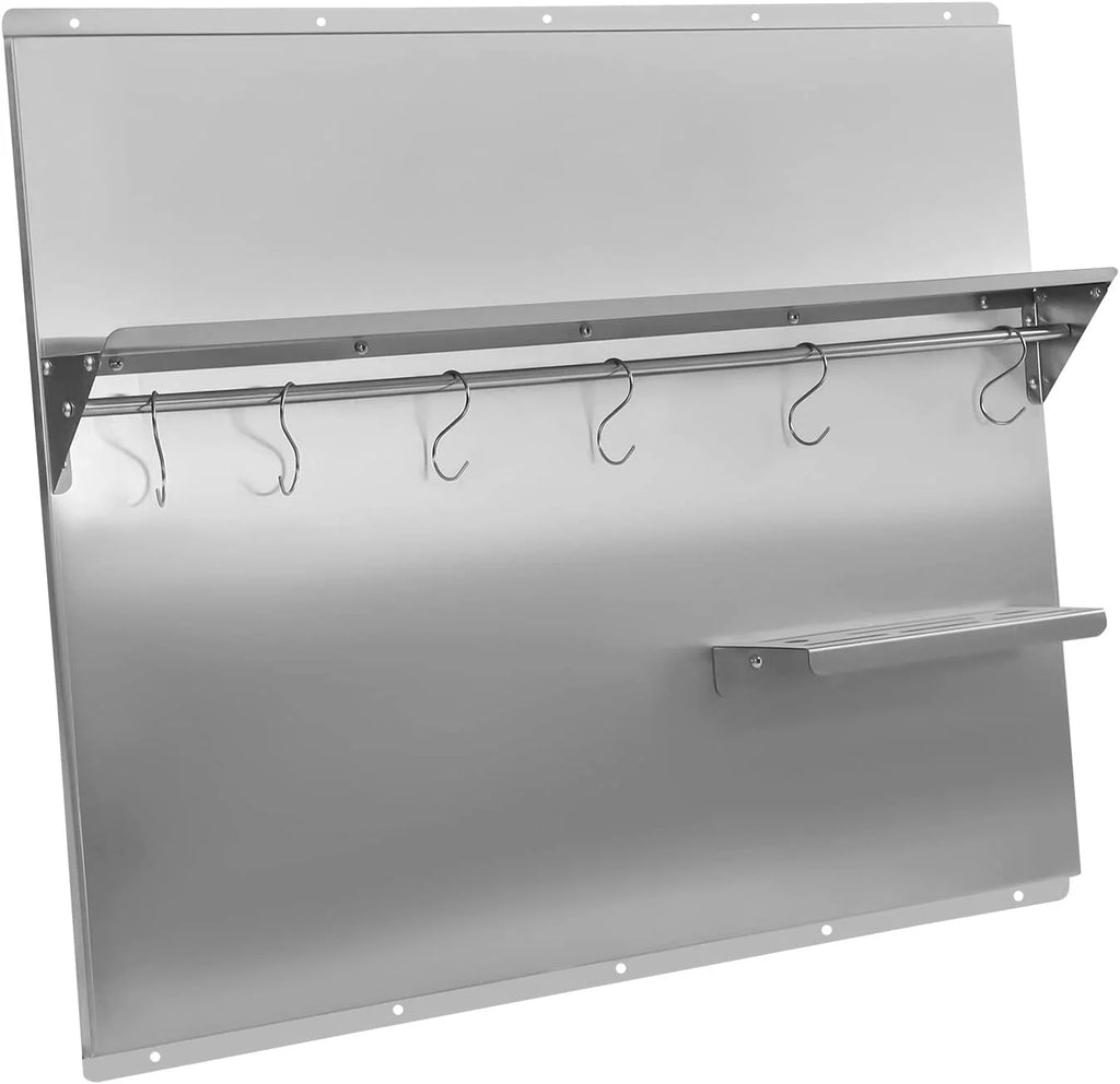 Stainless Steel Backsplash with Shelf (36x 29.5 Inch) S16494