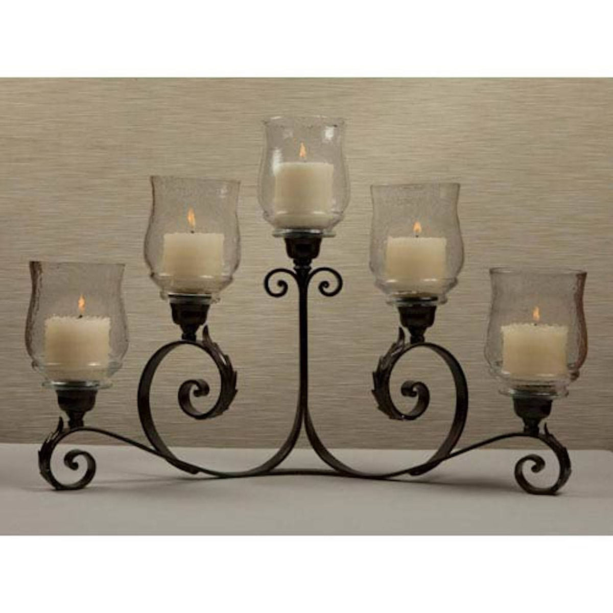 Bronze Iron 5 Light Acanthus Candelabra D6109