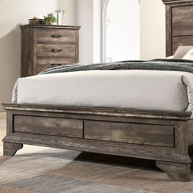 Gray Solid Wood King Bedroom Set 6pcs Q870801