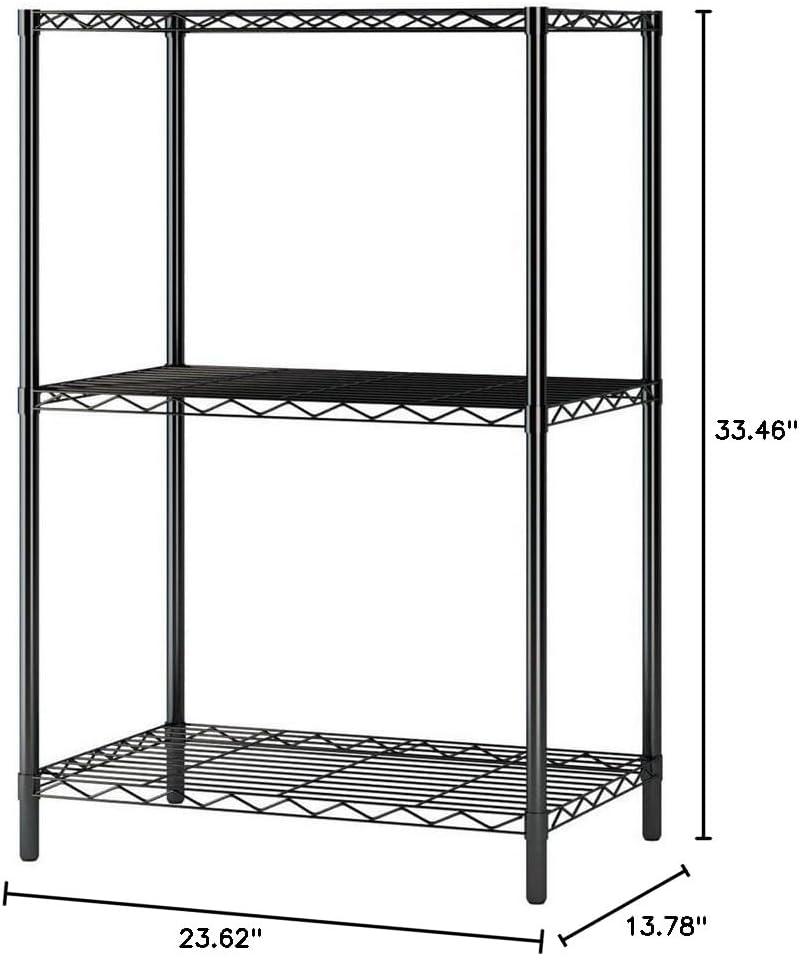 3-Shelf Heavy Duty Steel Wire Storage Shelving Unit N2791