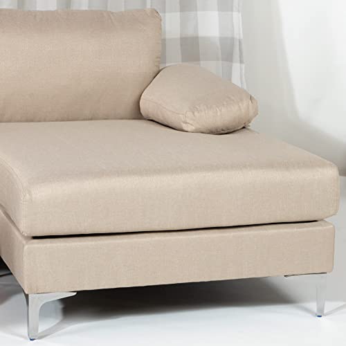 Linen Fabric U-Shape Sectional Sofa with Double Extra Wide Chaise Lounge L524