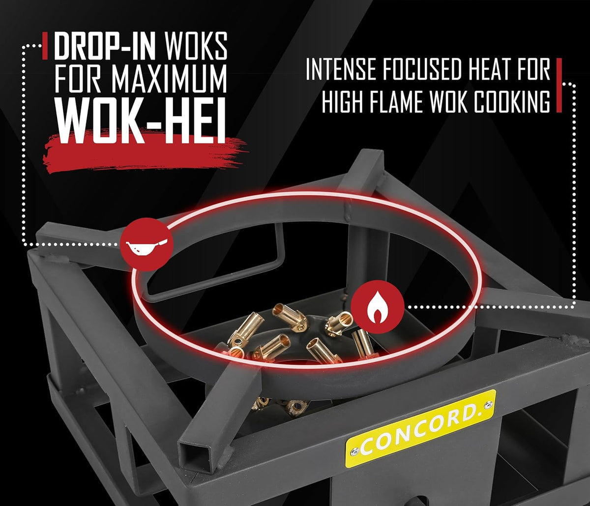 12" Single Propane Outdoor Burner with Built in Wok Ring G4498