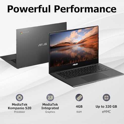 14" Chromebook, MediaTek Kompanio 520, 4GB RAM, 320GB Storage, FHD Laptop K6359