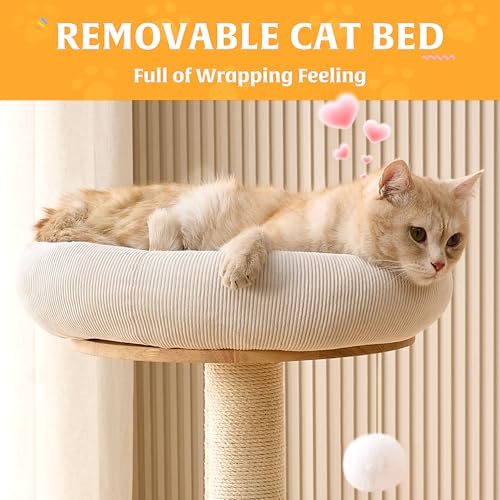 Cat Tree Tower with Scratching Post, Hammock and Top Bed R6610