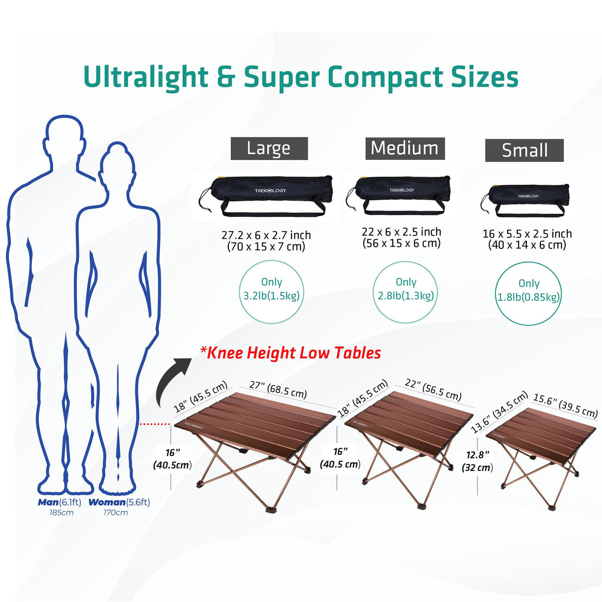Portable Camping Side Tables Aluminum Table Top N55481