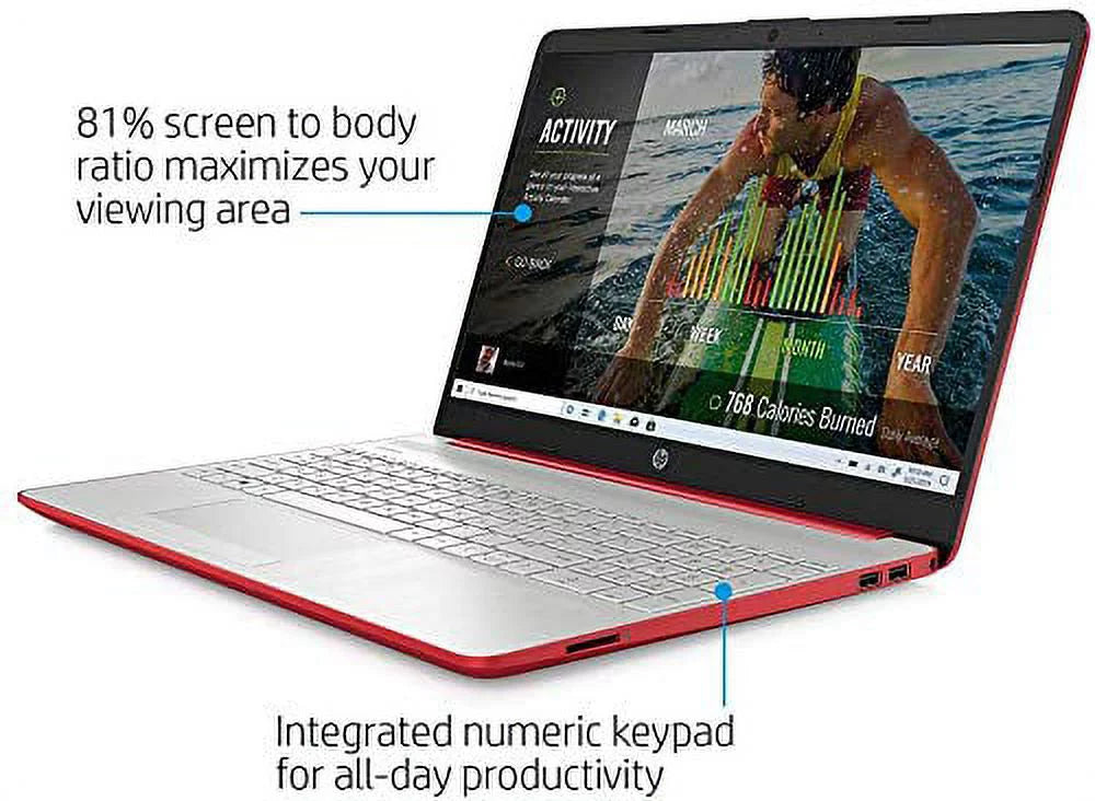 15.6" HD Laptop Intel Pentium Gold 16GB DDR4 256GB SSD Windows 11 Pro Scarlet Red H505