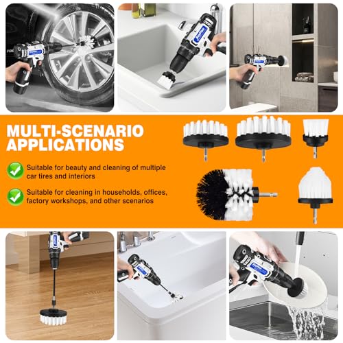 Electric Spin Scrubber Handheld, 2 Speed, with 9 Brush Heads, 450RPM Battery Power Scrubber Waterproof, 3.0Ah Battery and Charger R409
