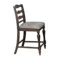 Gray Fabric Ladder Pub Chair (Set of 2) H5521