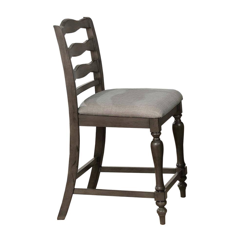 Gray Fabric Ladder Pub Chair (Set of 2) H5521