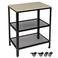 White 3-Tier Metal Rolling Kitchen Cart W656844