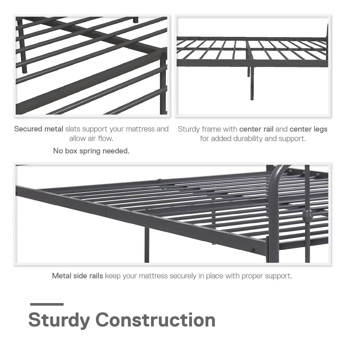 Queen Black Metal Bed E92024