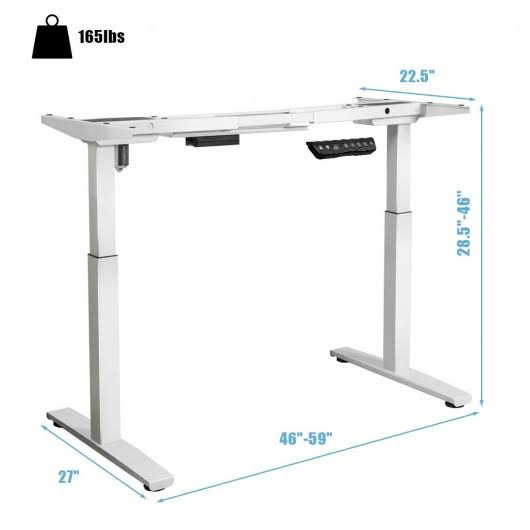 Adjustable Electric Stand Up Desk Frame White O519836