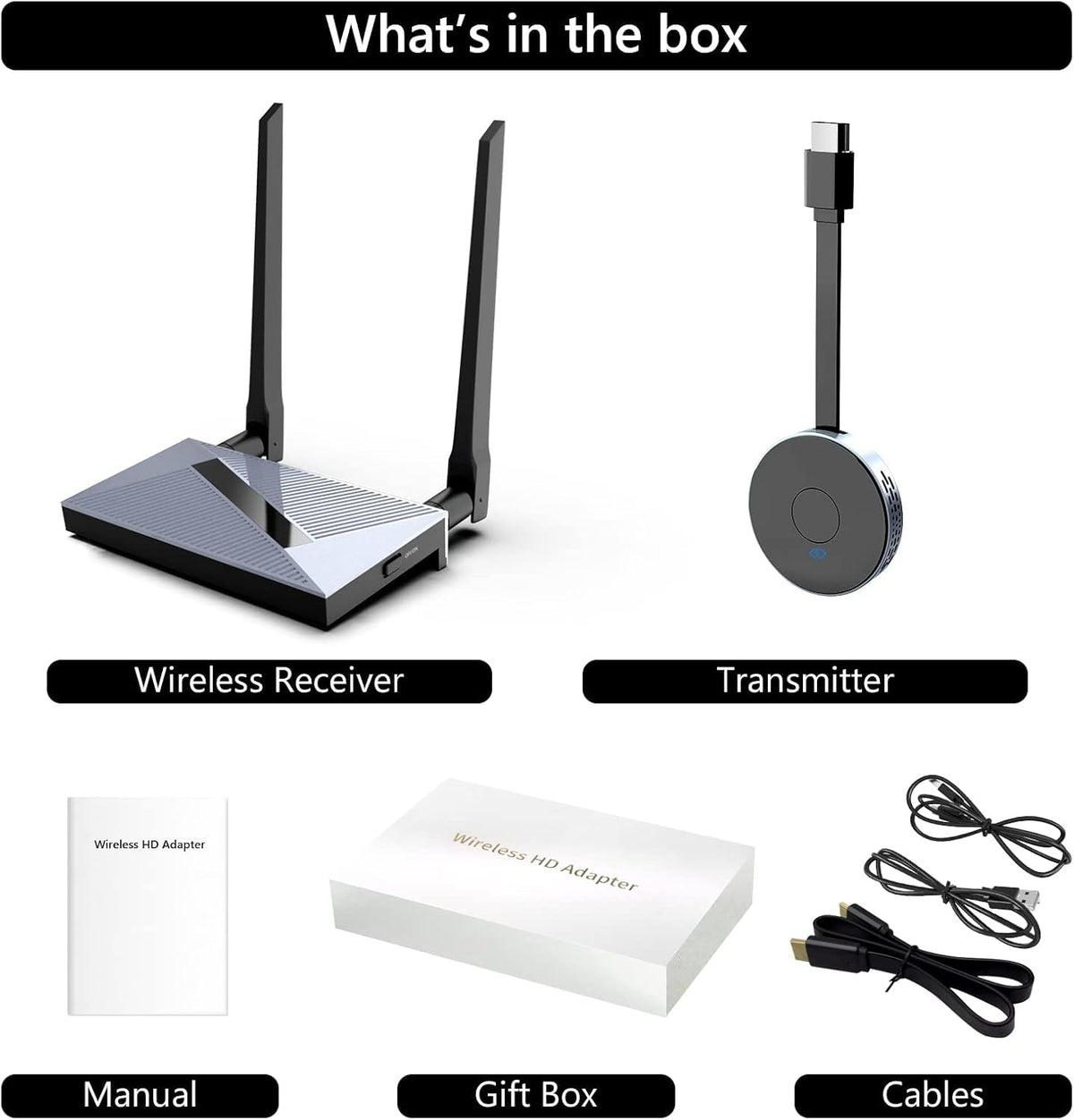 Wireless HDMI Transmitter and Receiver Dongle Adapter C82996