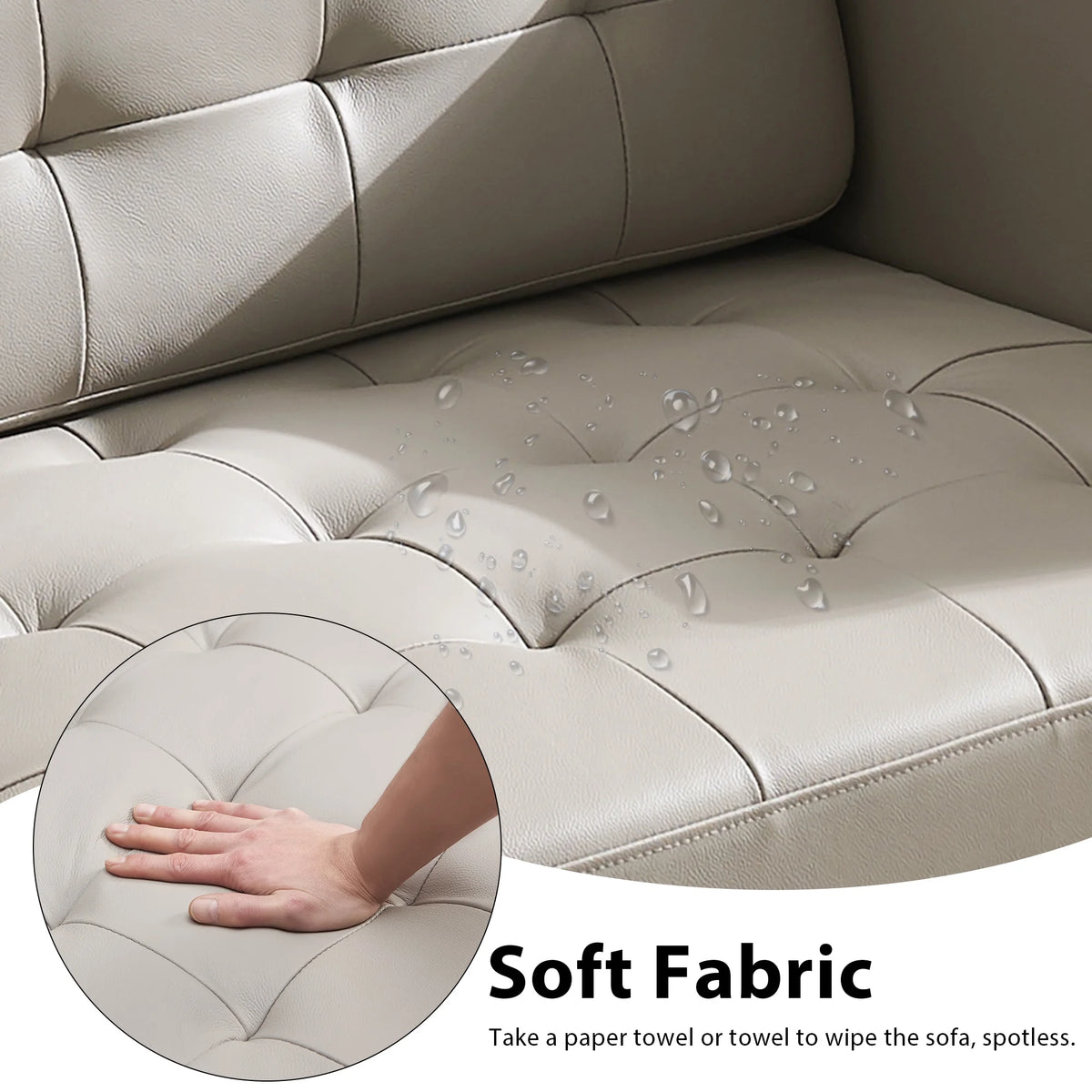 72" Top-Grain Leather Loveseat Sofa N96190