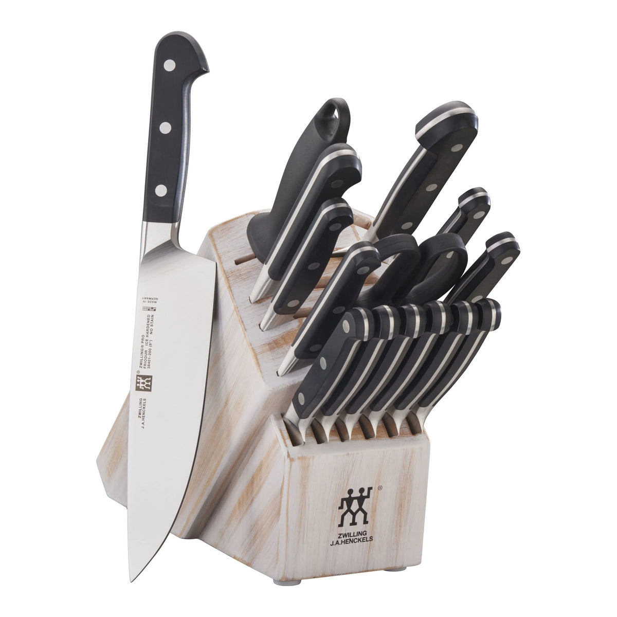 16 Pc Knife Set with Rubberwood Block O51398
