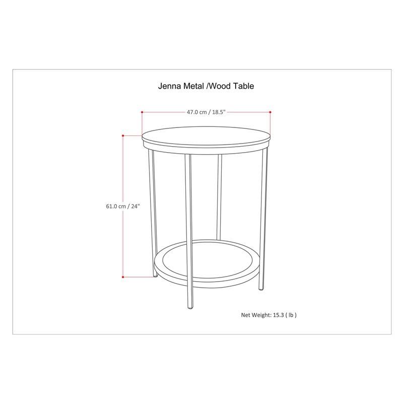 18x22 Metal Round Accent Side Table B95517