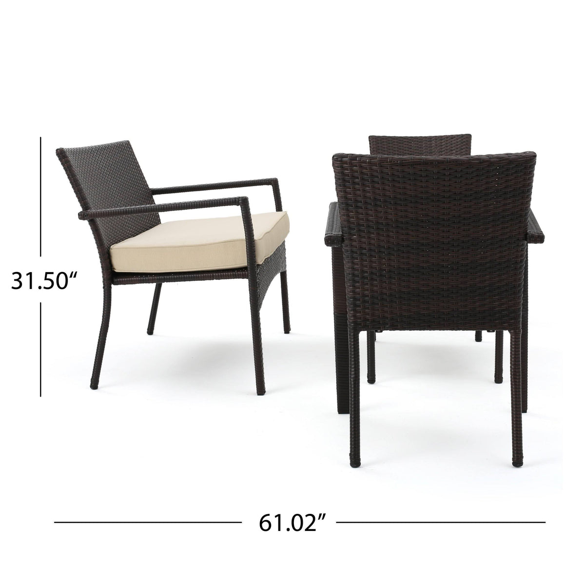 Brown 4pc Wicker Chat Set P196