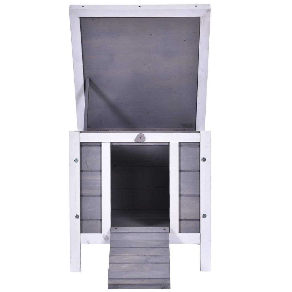 Grey Raised Wooden Pet House K292