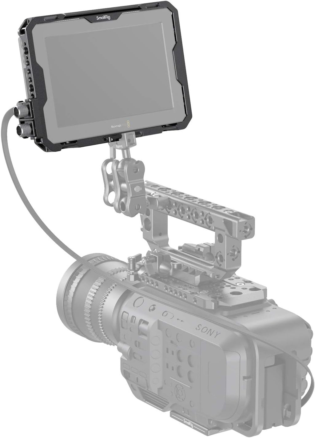 Cage with Sun Hood and HDMI Clamp for Blackmagic Design Video Assist 7 X45996