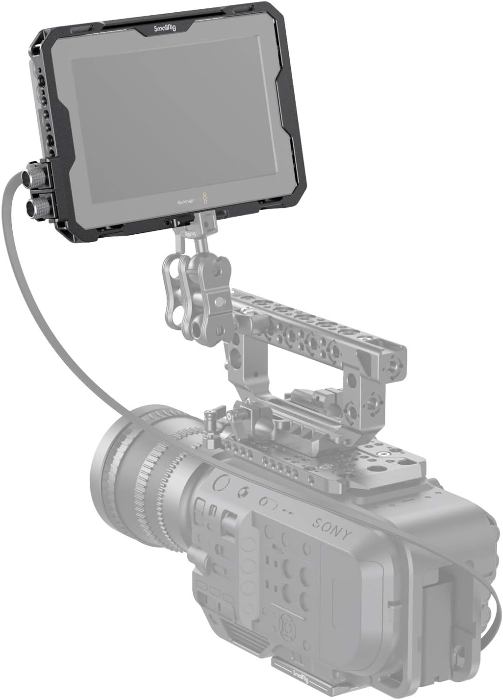 Cage with Sun Hood and HDMI Clamp for Blackmagic Design Video Assist 7 X45996