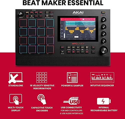 Battery Powered Drum Machine, Sampler and Beat Maker With Speakers, Drum Pads, Synth Engines and Touch Display Q533