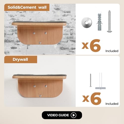 Cat Wall Shelves and Perch with Scratching Cushion S958348
