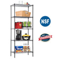 5-Shelf Black Metal Freestanding Shelves F763261
