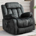 Grey Fabric Manual Swivel Rocker Recliner Chair Z481749