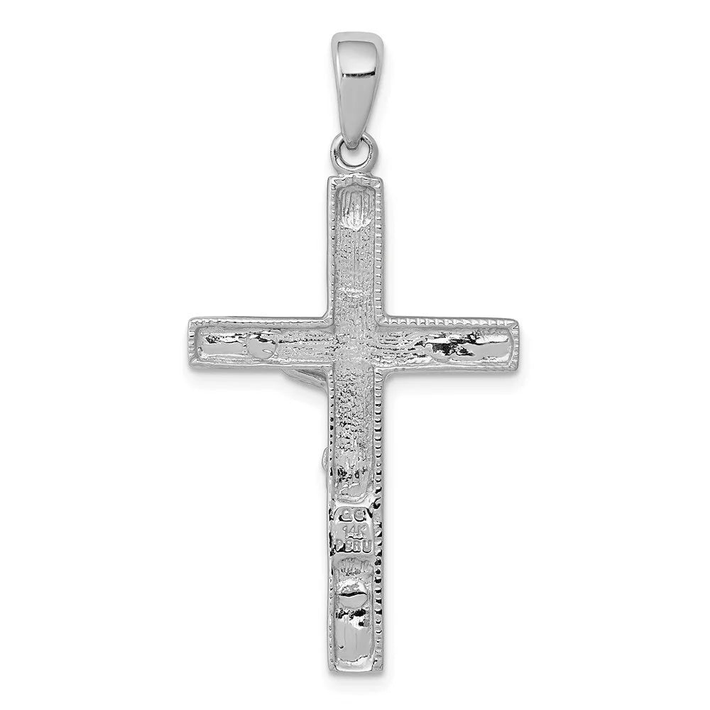 14k White Gold Crucifix Pendant P50356