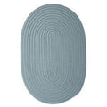 Federal Blue Solid Oval Rugs 5x8 Z89297