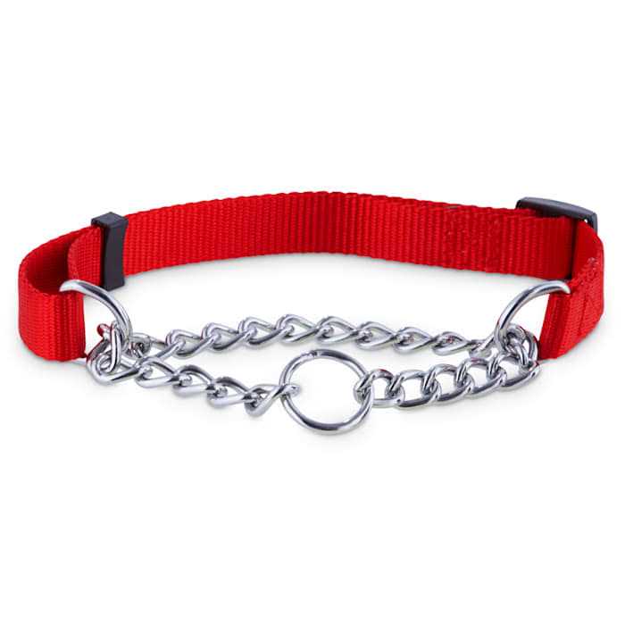 Check Nylon & Chain Dog Collar A7660