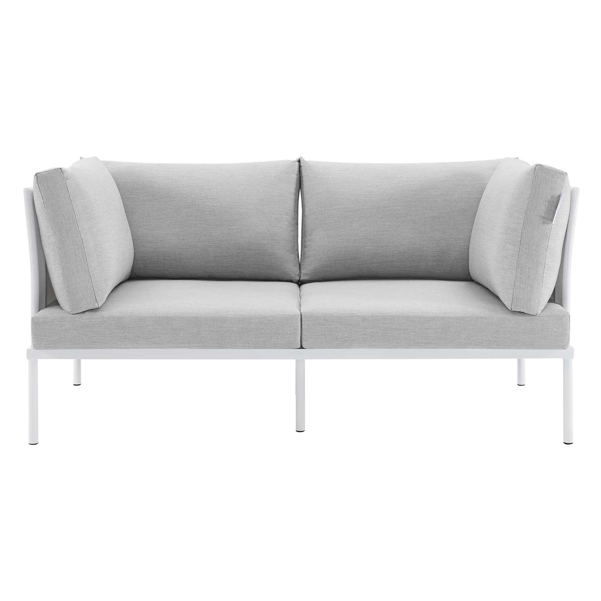 White Gray Aluminum Outdoor Loveseat T991918