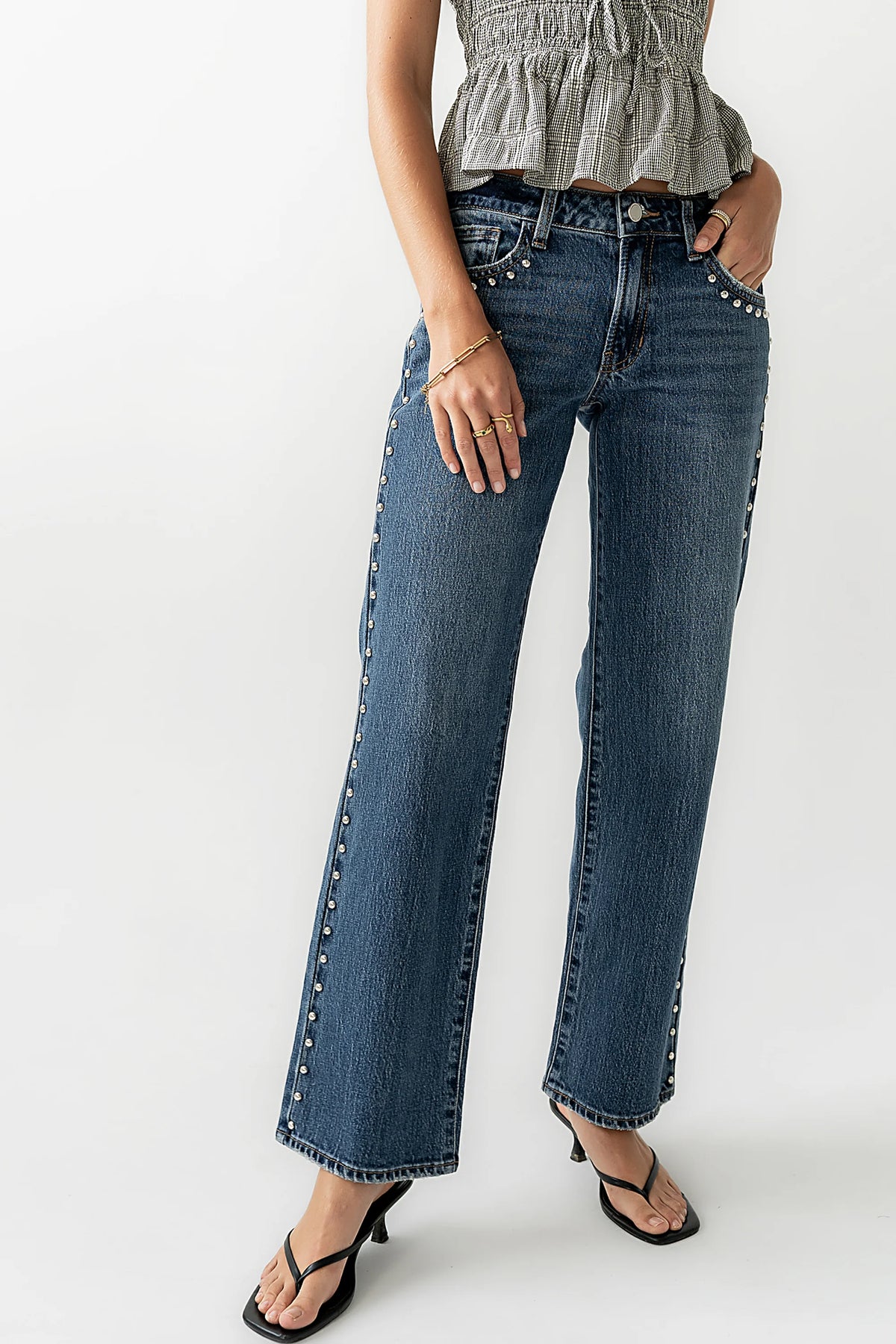 Studded Baggy Jeans C7613