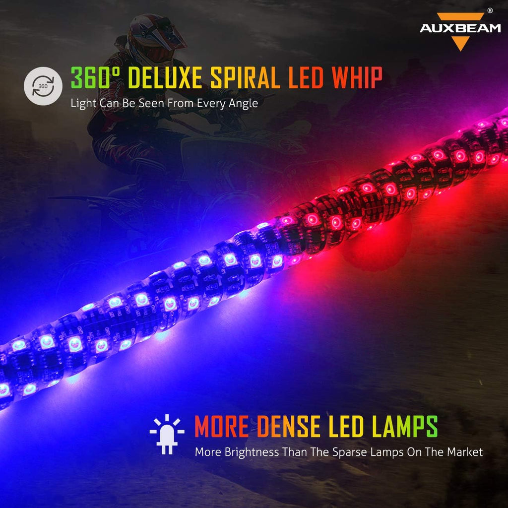 3ft RGB LED Lighted Whips 1 Pc J11996