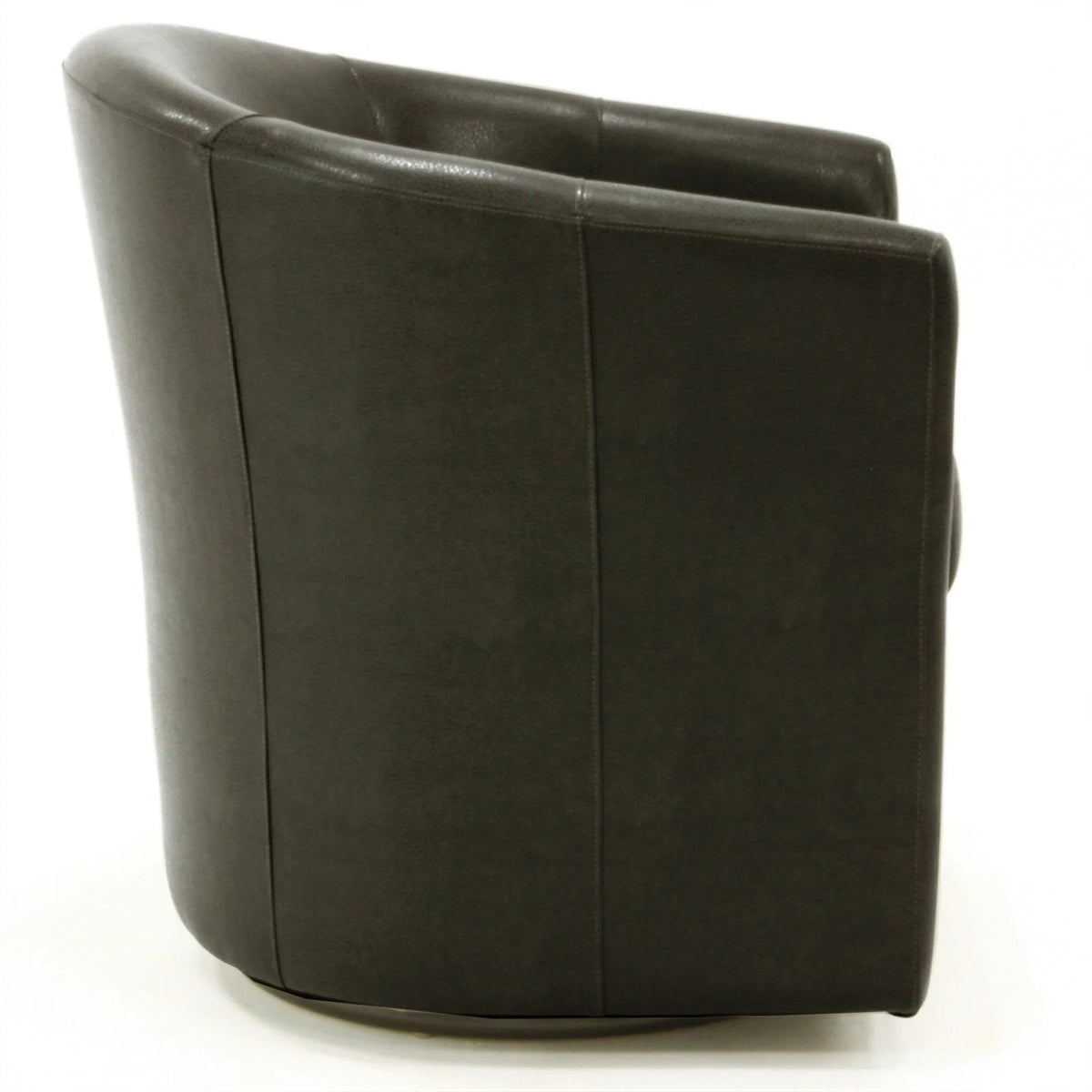 Charcoal Faux Leather Swivel Club Chair W9822
