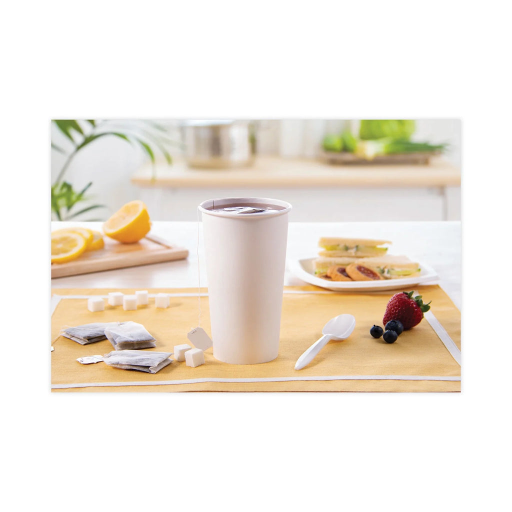 20 oz White Poly Paper Hot Cups J111444