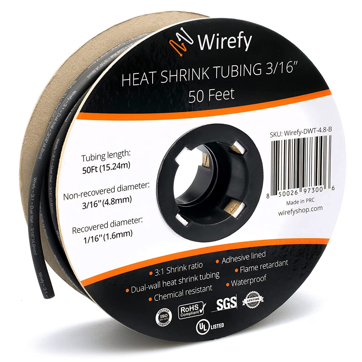 3/16" Marine Grade Heat Shrink Tubing 50 Feet Roll J590