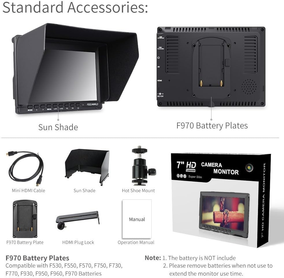 7" HD 1280x800 Field Monitor LCD IPS Screen E8831