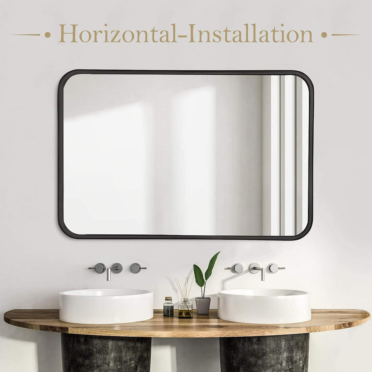 24x36 Rectangular Wall Mount Mirror with Stainless Steel Metal Frame S44748