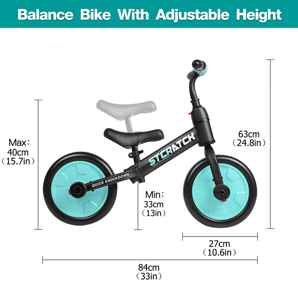 4 in 1 Toddlers Balance Bike with Pedals and Training Wheels X79593