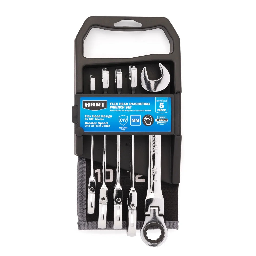 5-Piece Flex Head Ratcheting Wrench Set X653
