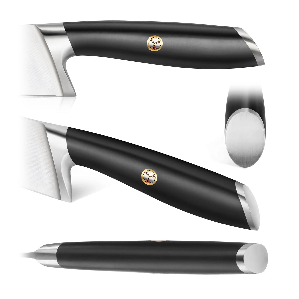 German Steel Forged 7" Santoku Knife, Black X28972