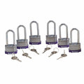 Keyed Padlock, 1-5/16x22w, pk6 E360