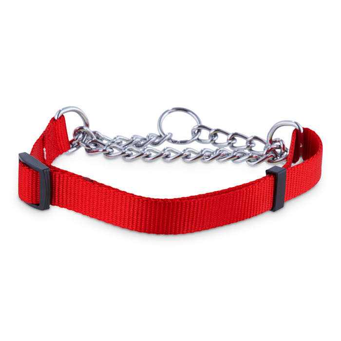 Check Nylon & Chain Dog Collar A7660